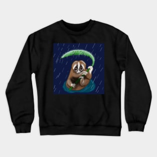 Slow Loris In the Rain Crewneck Sweatshirt